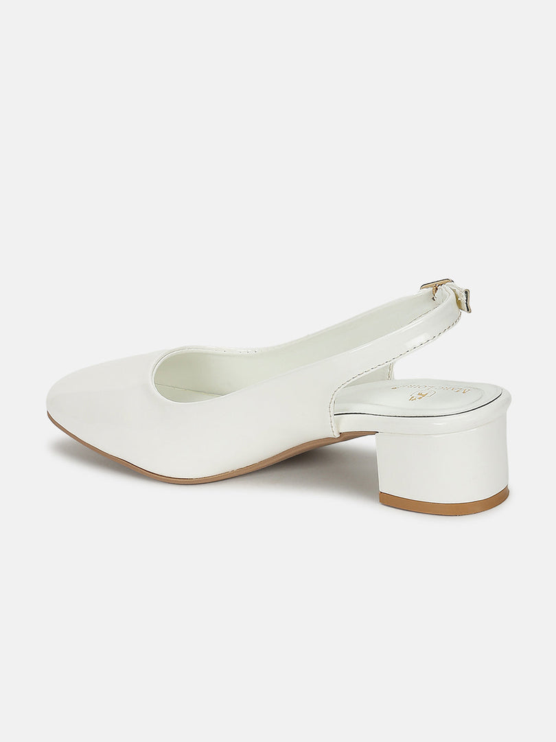 Marc Loire Women White Solid Block Heels