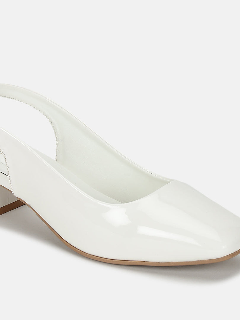 Marc Loire Women White Solid Block Heels