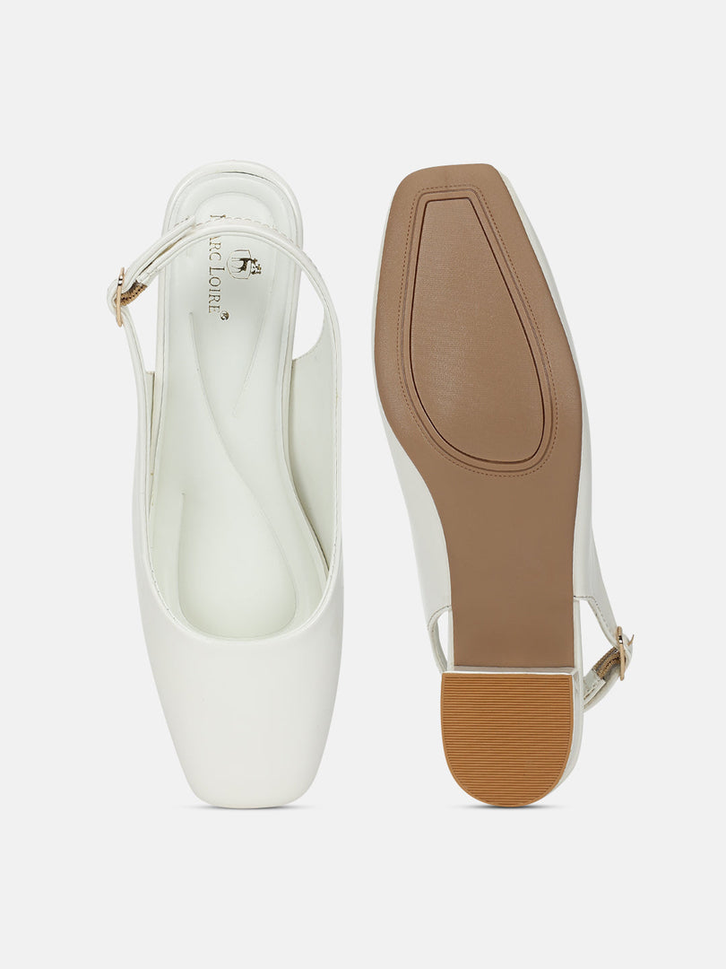 Marc Loire Women White Solid Block Heels