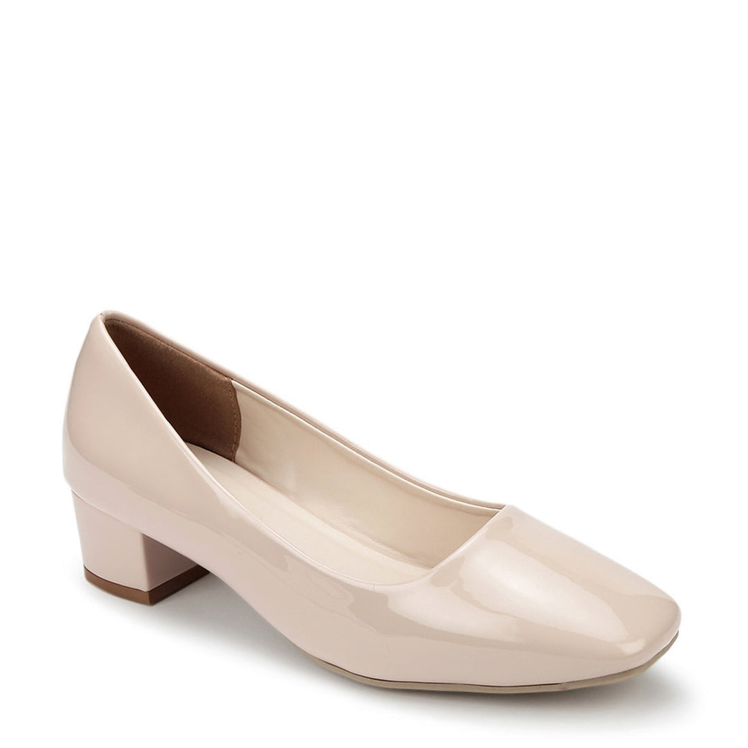 Marc Loire Women Square Toe Solid Block Heel Pumps for Office, Party and Formal Wear