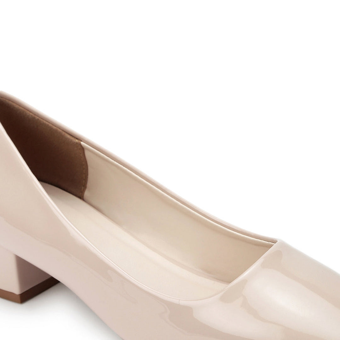 Marc Loire Women Square Toe Solid Block Heel Pumps for Office, Party and Formal Wear