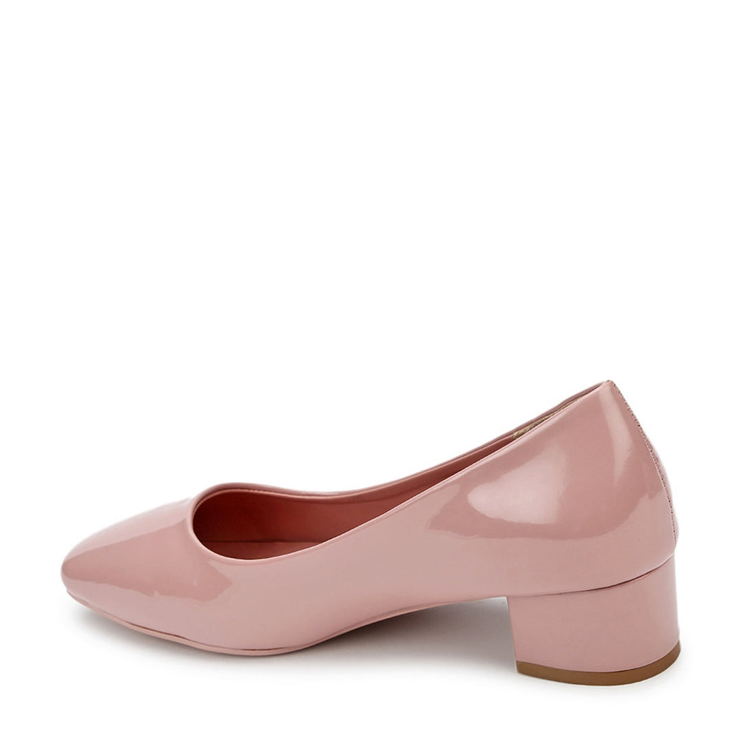 Marc Loire Women Square Toe Solid Block Heel Pumps for Office, Party and Formal Wear