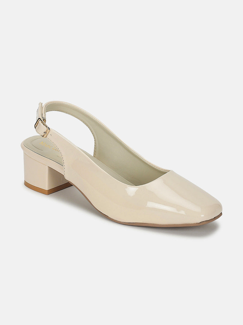 Marc Loire Women Cream Solid Block Heels