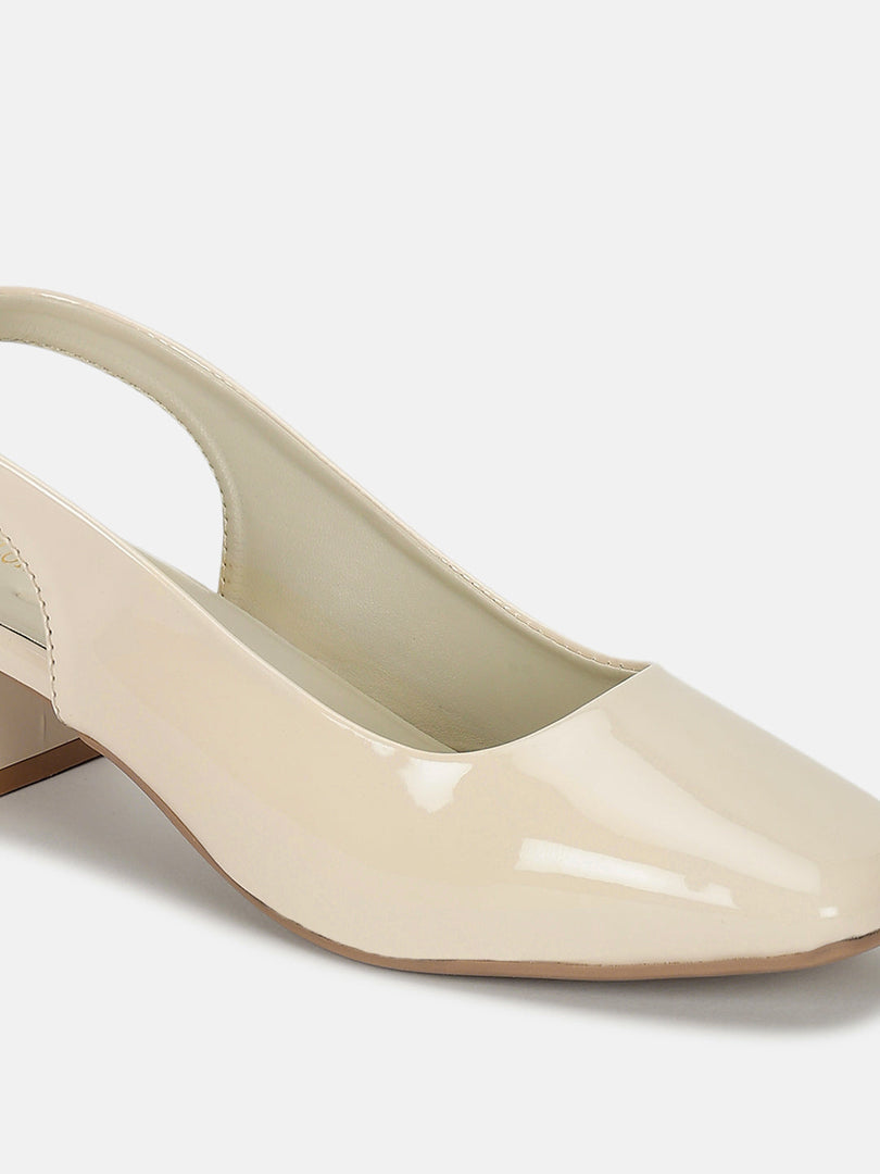 Marc Loire Women Cream Solid Block Heels