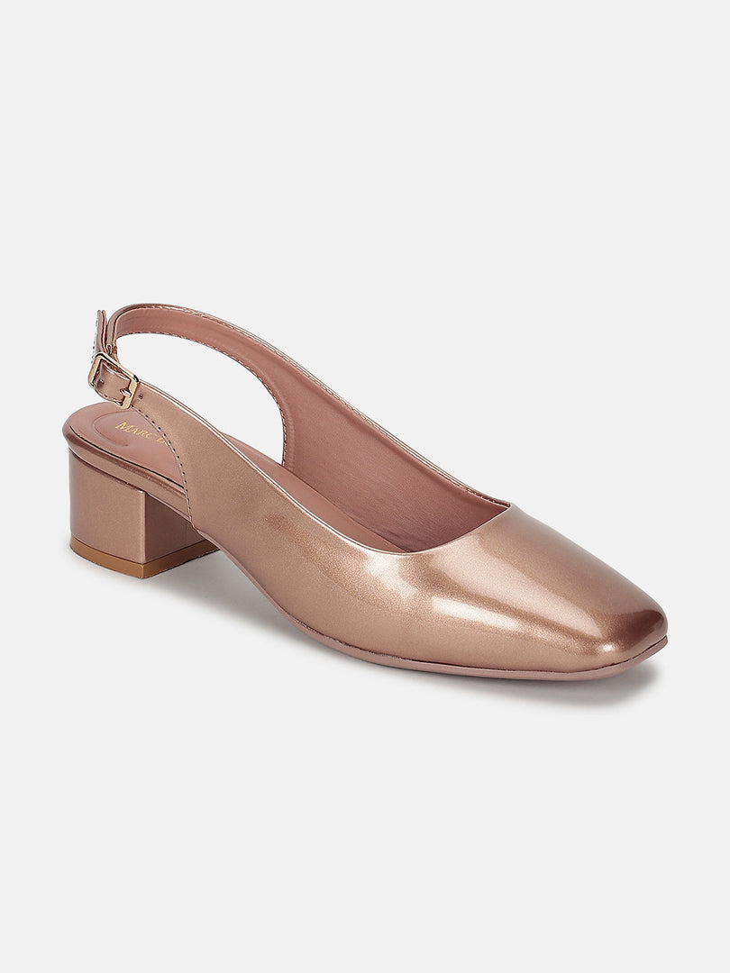 Marc Loire Women Rose Gold Solid Block Heels