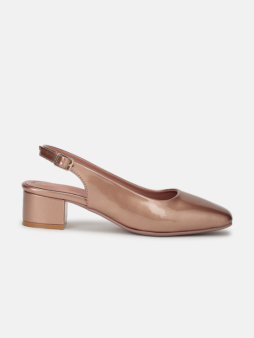 Marc Loire Women Rose Gold Solid Block Heels