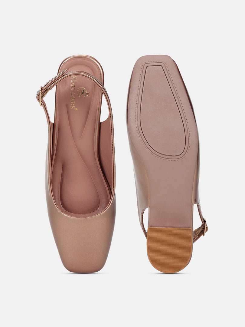 Marc Loire Women Rose Gold Solid Block Heels