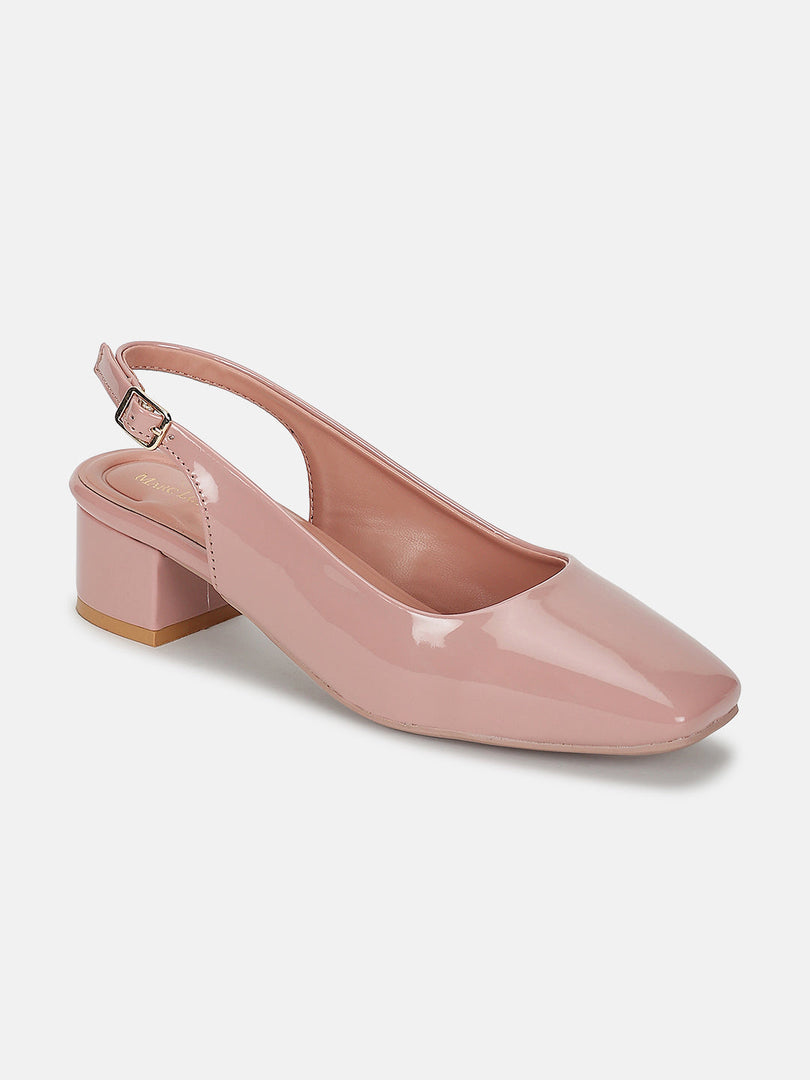 Marc Loire Women Rose Gold Solid Block Heels