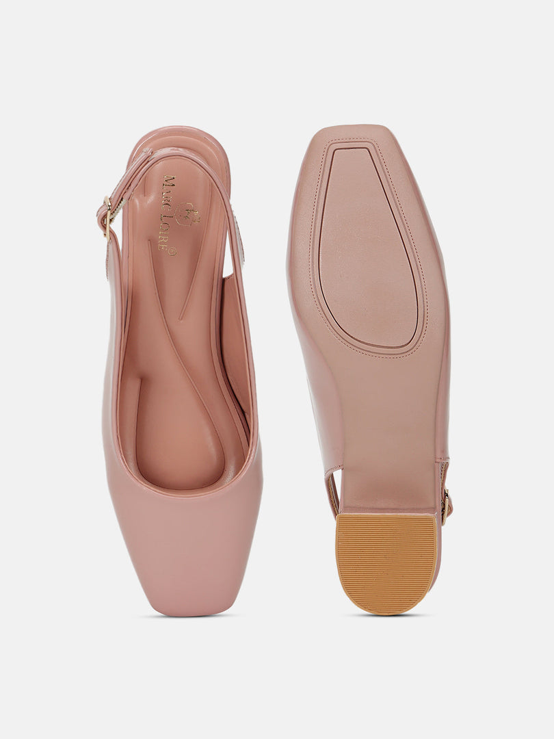 Marc Loire Women Rose Gold Solid Block Heels