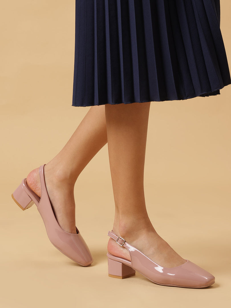 Marc Loire Women Rose Gold Solid Block Heels