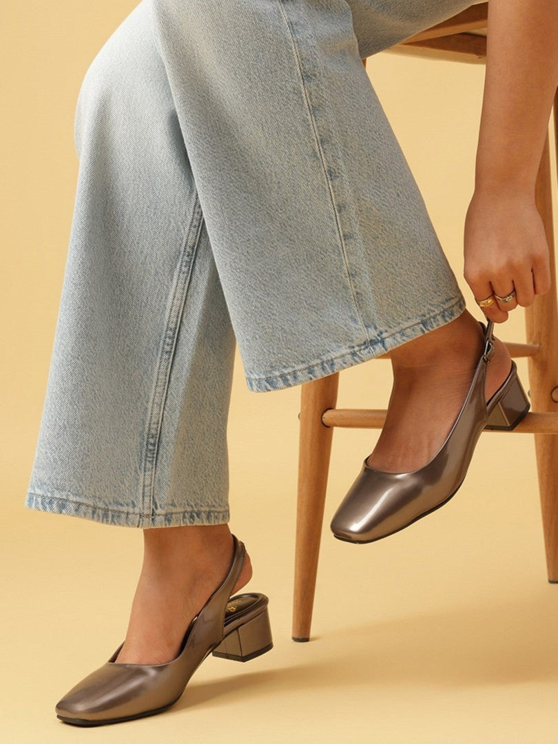 Marc Loire Women Gun Metal Solid Block Heels