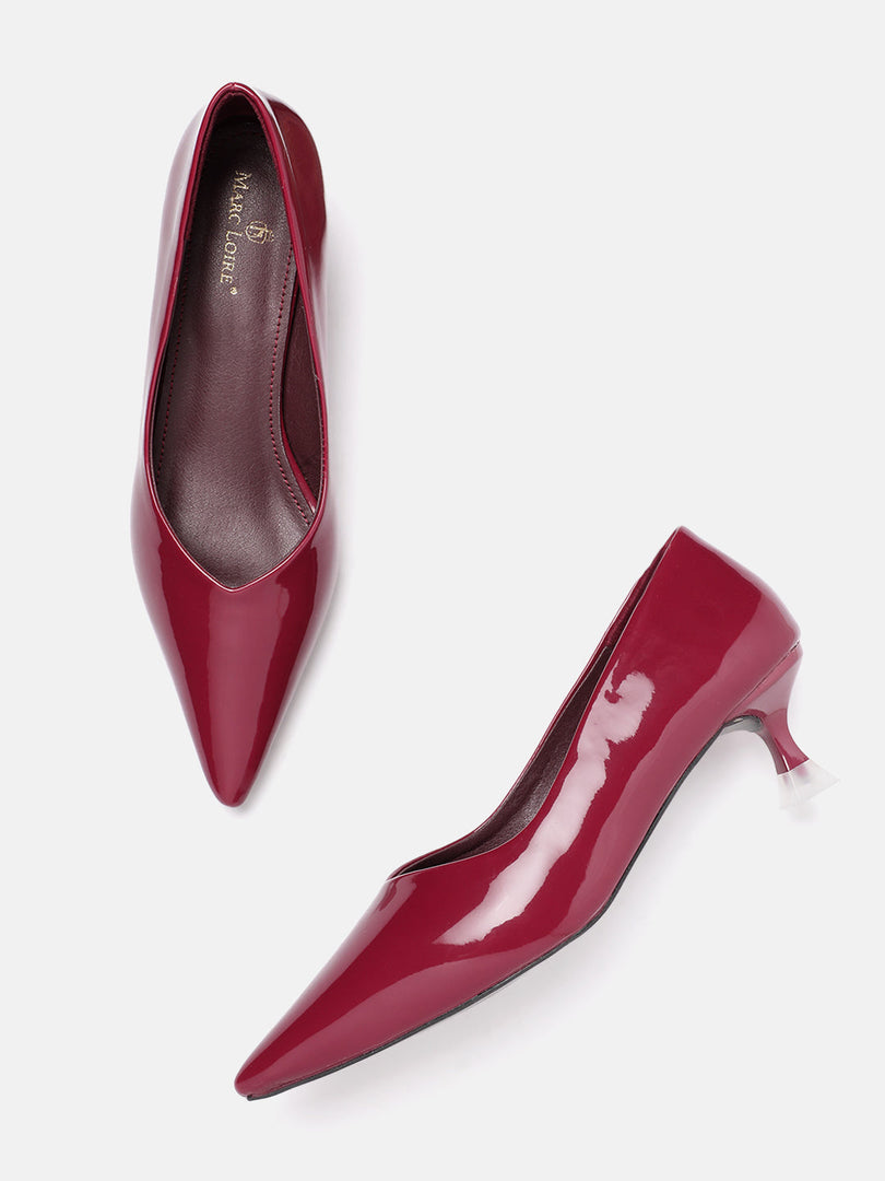 Marc Loire Women Maroon Solid Pumps Heels