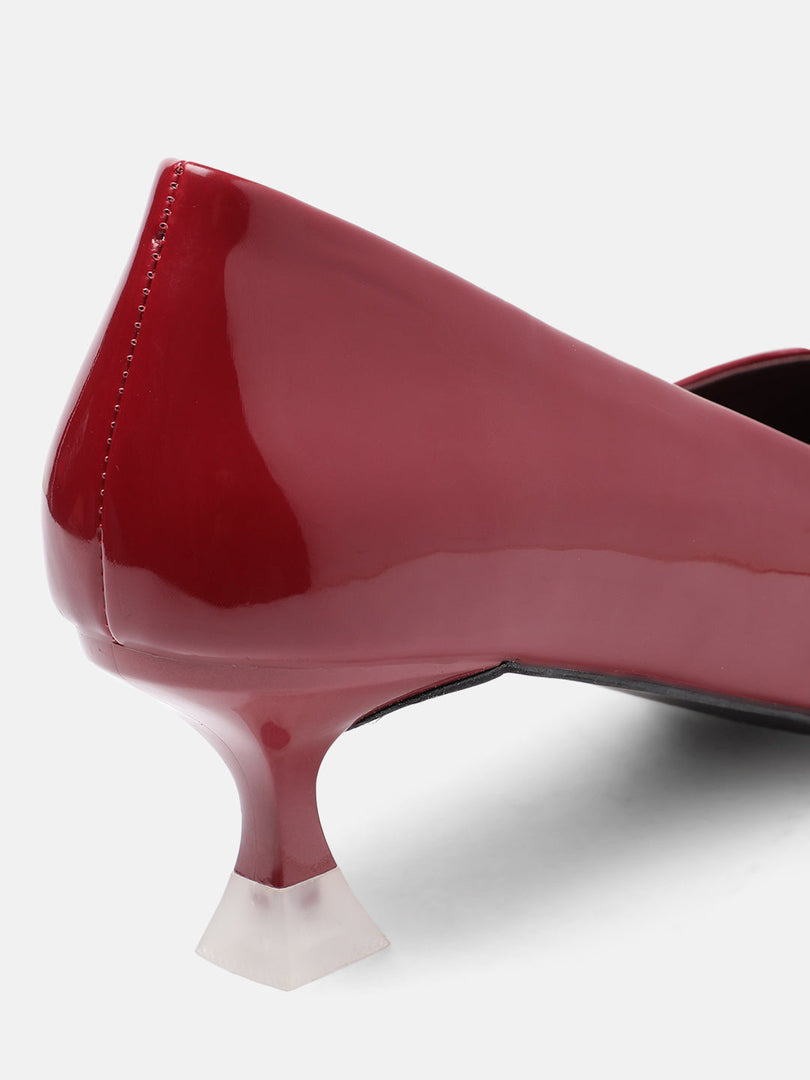 Marc Loire Women Maroon Solid Pumps Heels