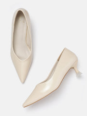 Marc Loire Women Cream Solid Pumps Heels