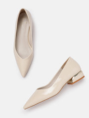 Marc Loire Women Cream Solid Block Heels