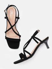 Marc Loire Women Black Solid Sandals Heels