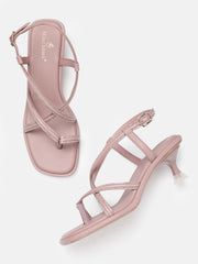 Marc Loire Women Nude Embellished Sandals Heels