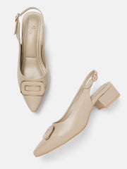 Marc Loire Women Beige Solid Block Heels