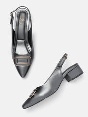 Marc Loire Women Gun Metal Solid Block Heels