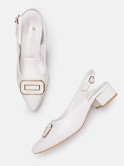 Marc Loire Women White Solid Block Heels
