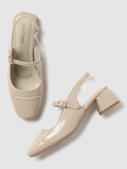 Marc Loire Women Cream Solid Sandals Heels