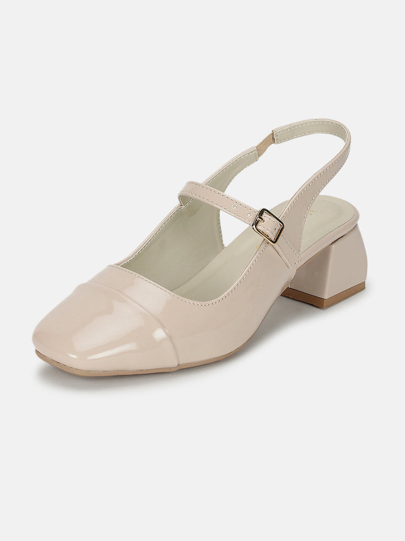 Marc Loire Women Cream Solid Sandals Heels