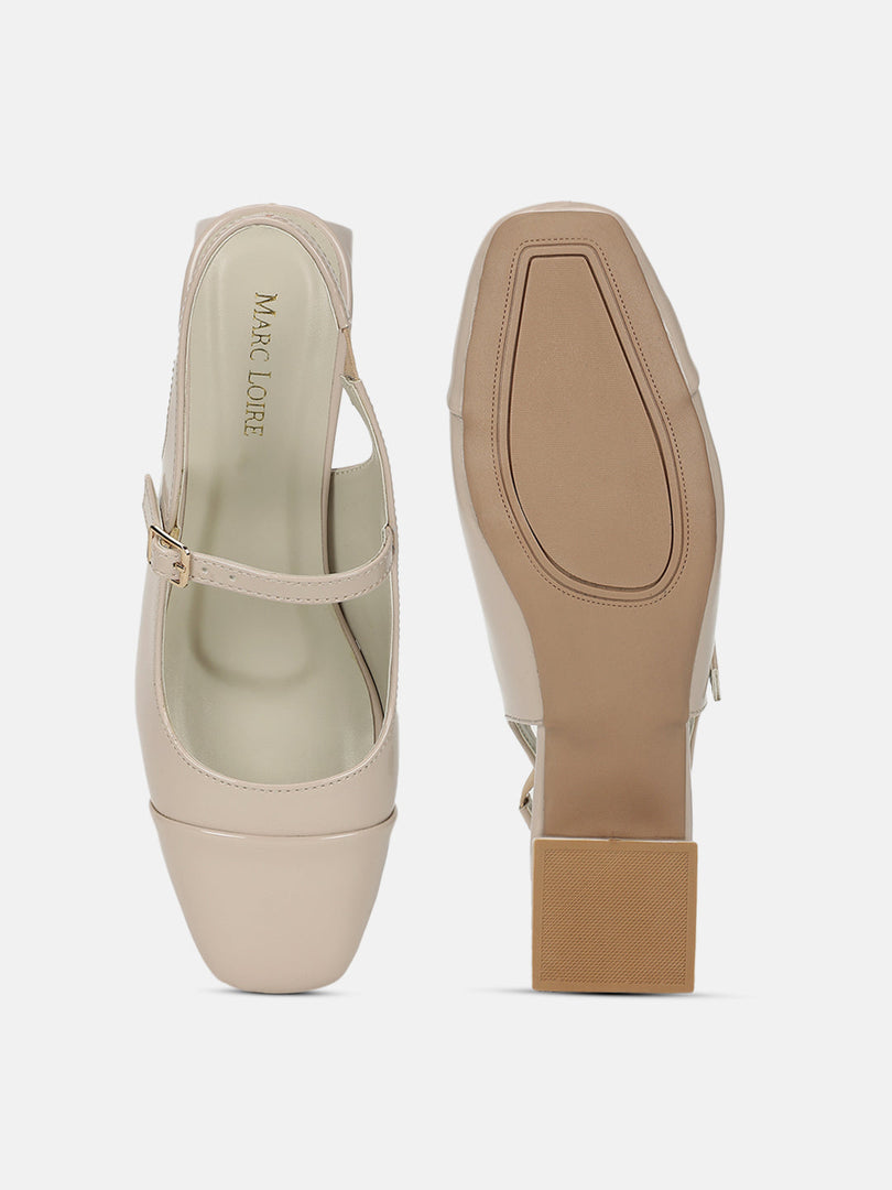 Marc Loire Women Cream Solid Sandals Heels