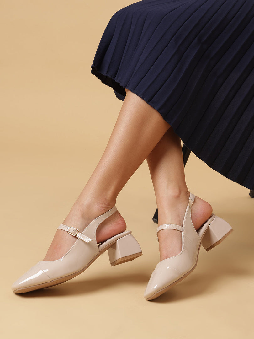 Marc Loire Women Cream Solid Sandals Heels