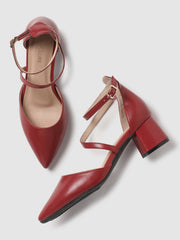 Marc Loire Women Maroon Solid Block Heels