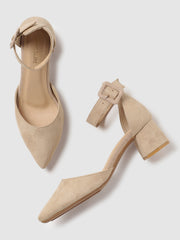 Marc Loire Women Cream Solid Block Heels