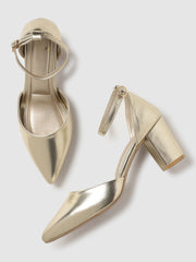 Marc Loire Women Gold Solid Block Heels