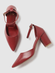 Marc Loire Women Maroon Solid Block Heels