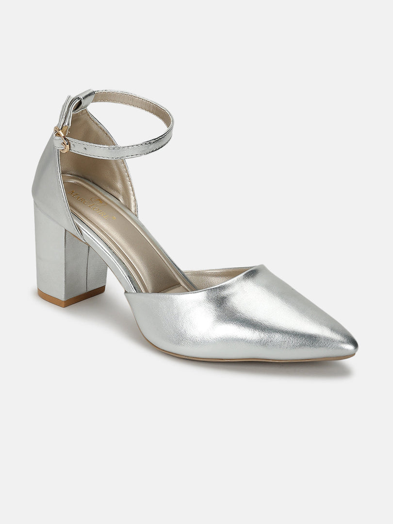 Marc Loire Women Silver Solid Block Heels