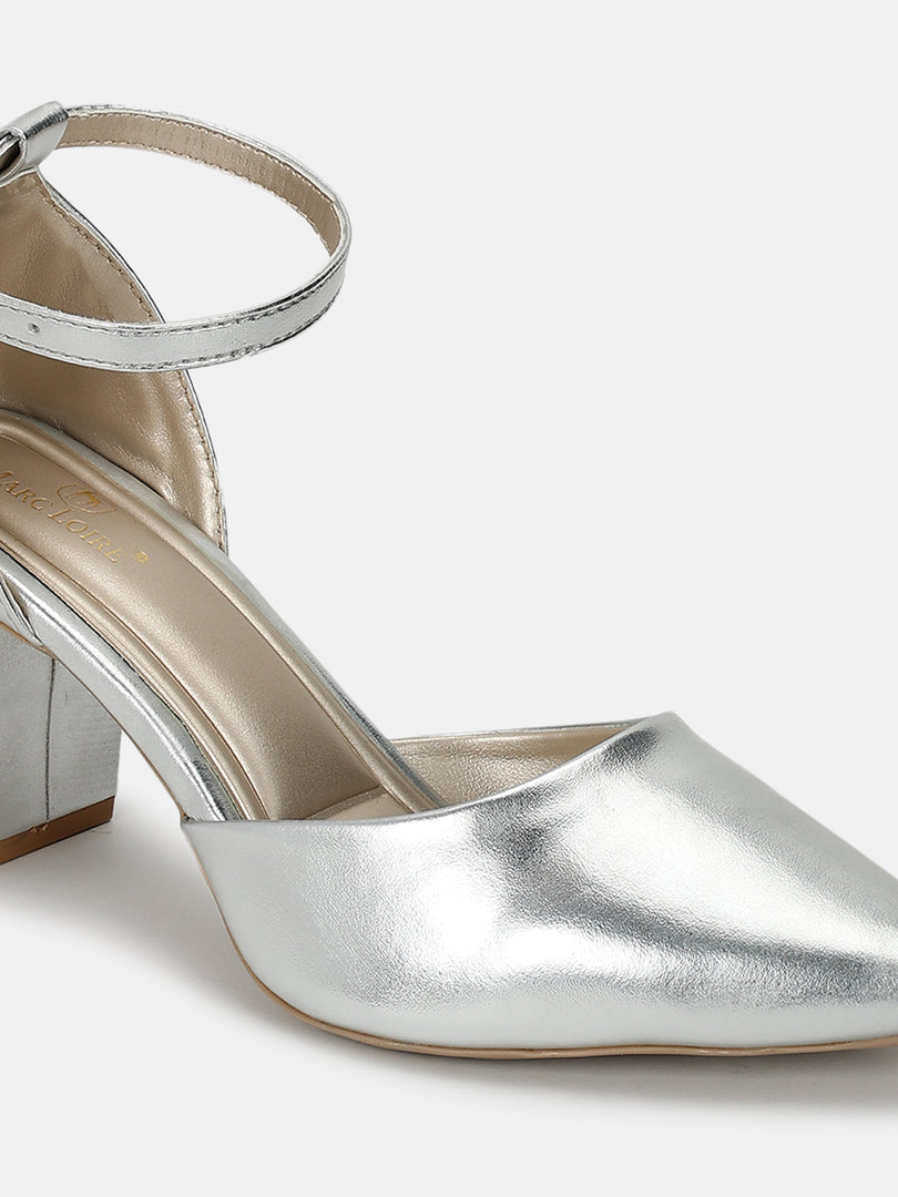 Marc Loire Women Silver Solid Block Heels
