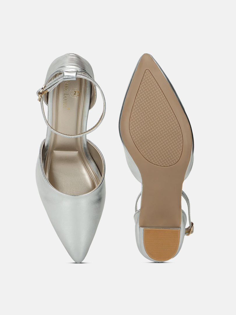Marc Loire Women Silver Solid Block Heels