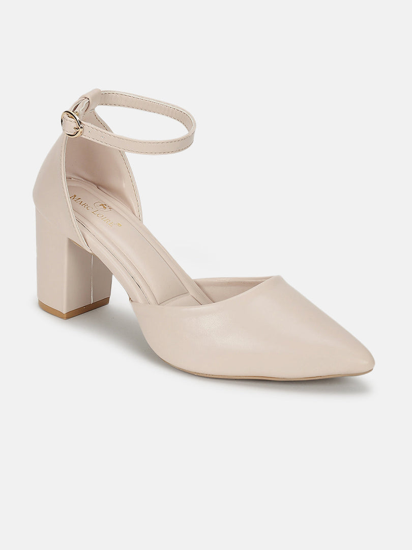 Marc Loire Women Cream Solid Block Heels