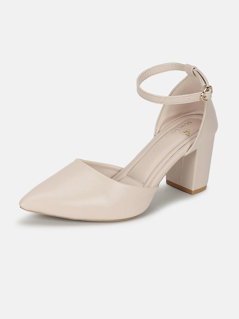 Marc Loire Women Cream Solid Block Heels