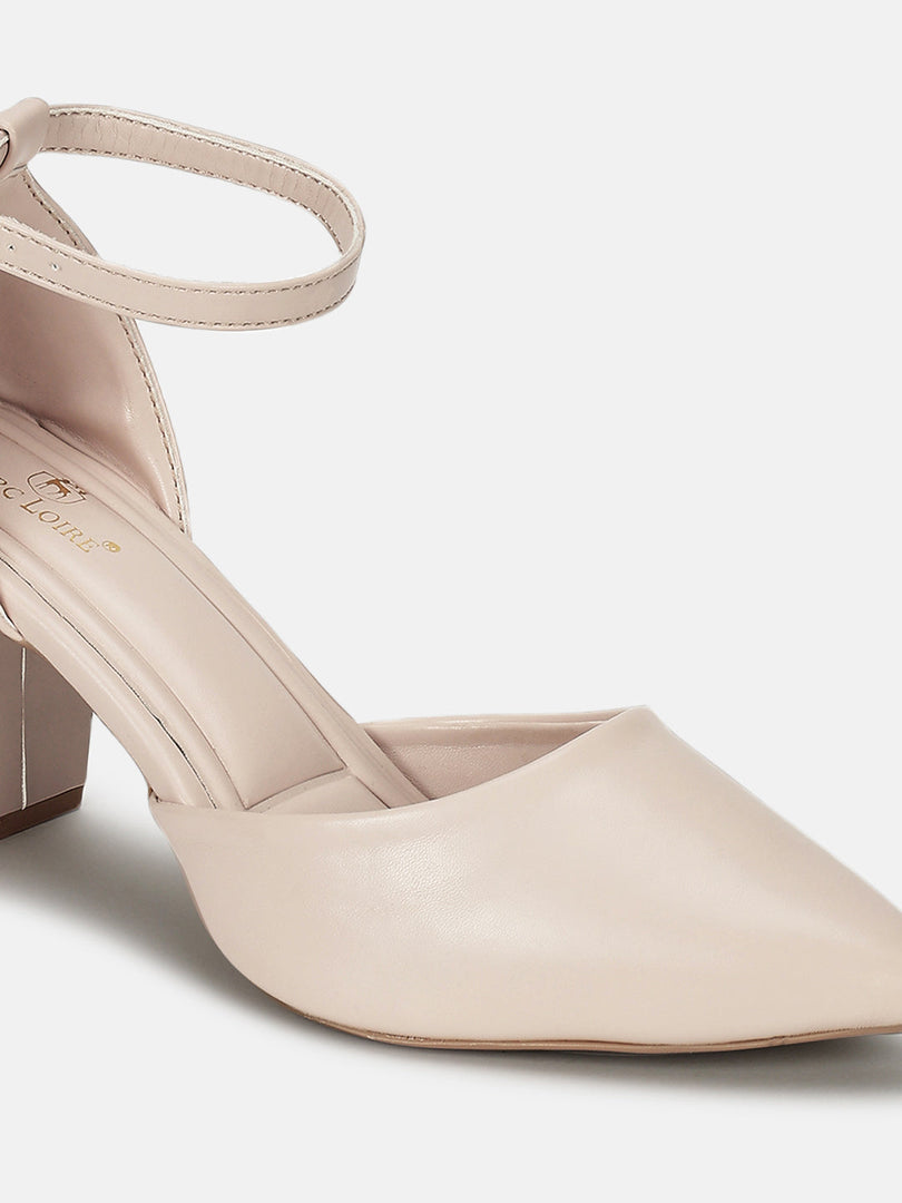 Marc Loire Women Cream Solid Block Heels