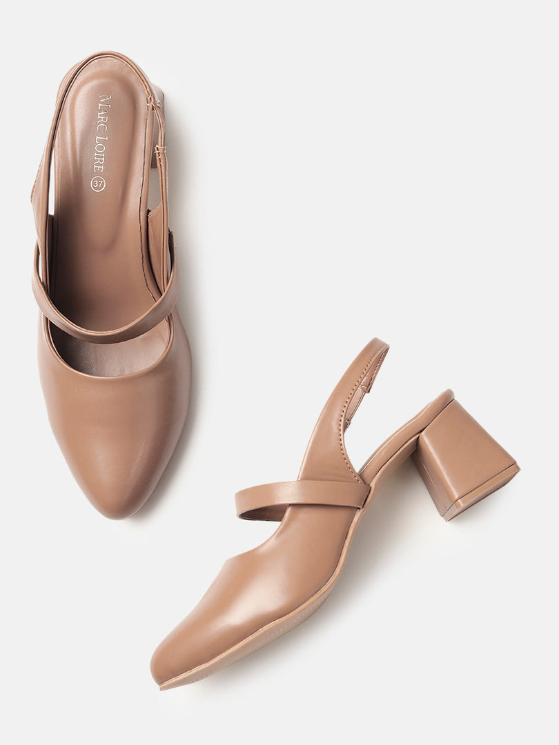 Marc Loire Women Tan Solid Sandals Heels