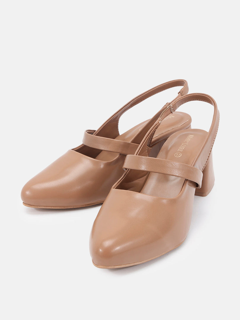 Marc Loire Women Tan Solid Sandals Heels