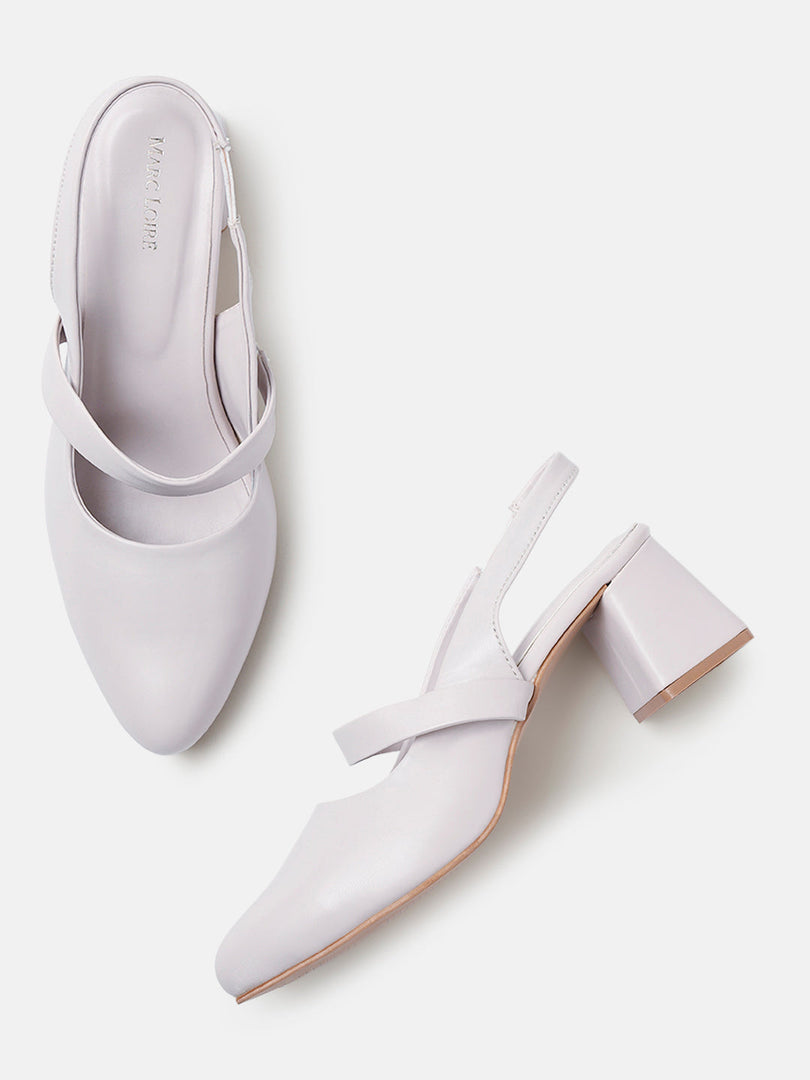 Marc Loire Women Cream Solid Sandals Heels