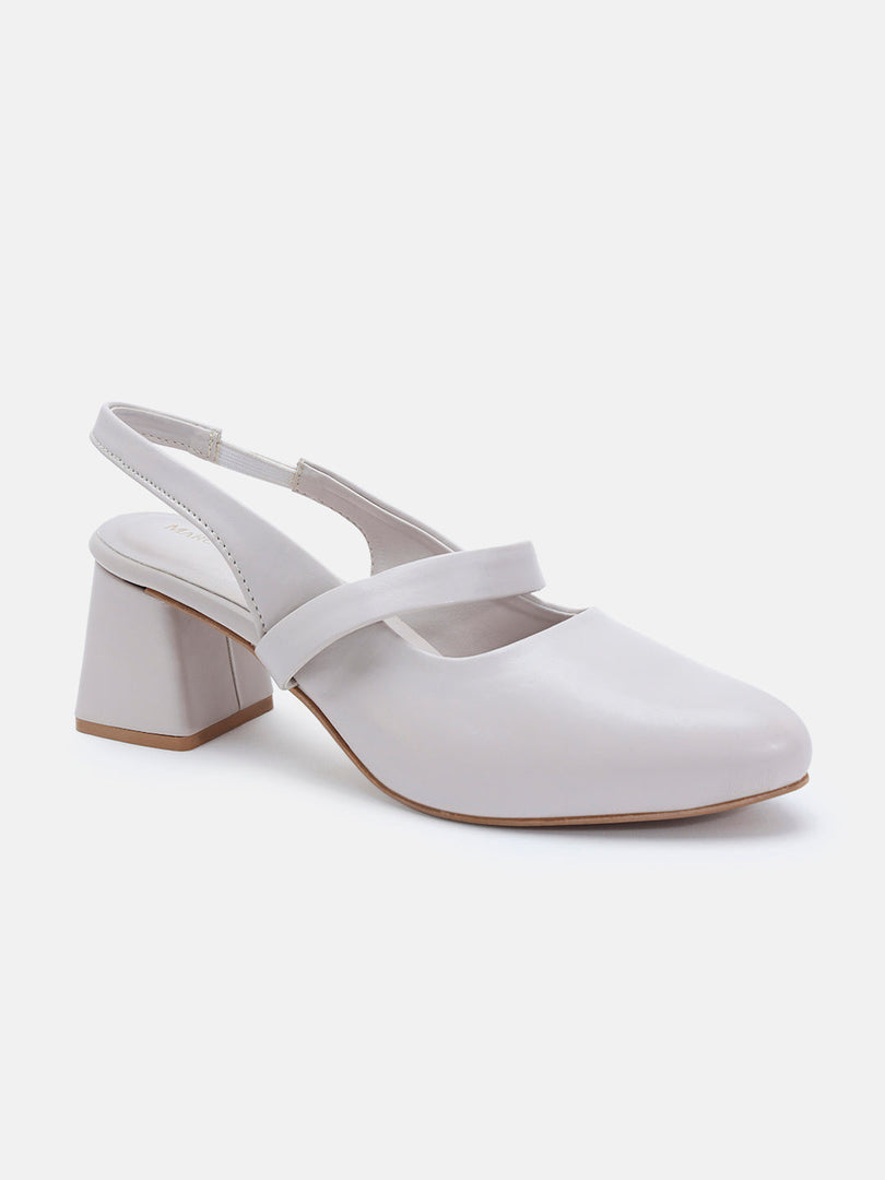 Marc Loire Women Cream Solid Sandals Heels