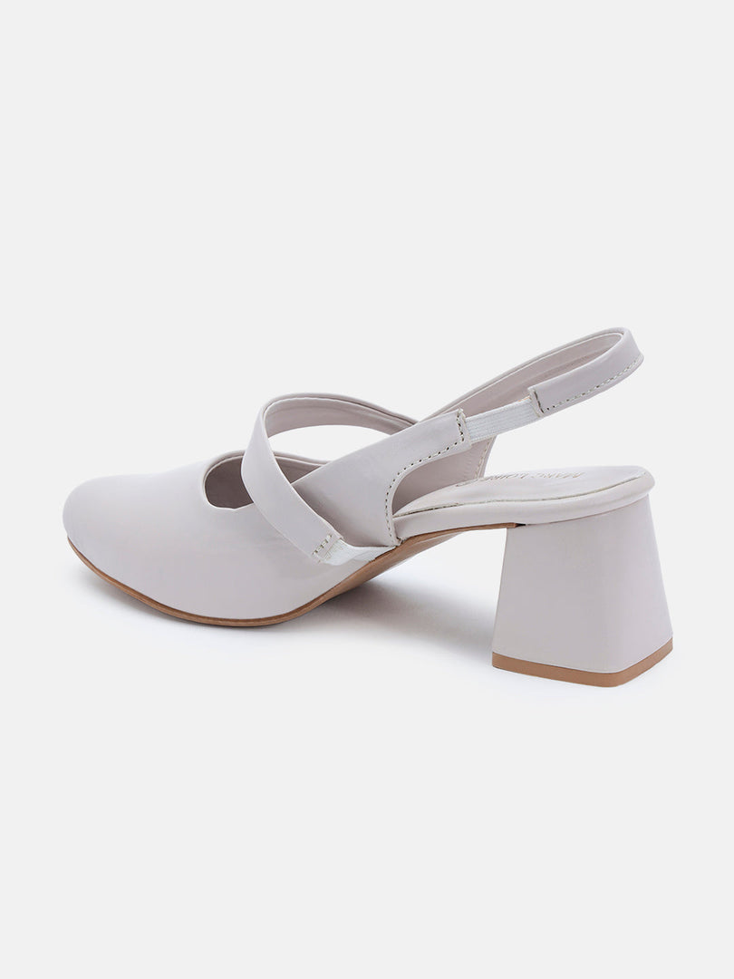 Marc Loire Women Cream Solid Sandals Heels