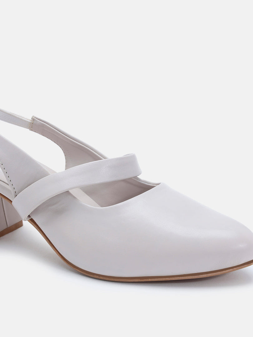 Marc Loire Women Cream Solid Sandals Heels