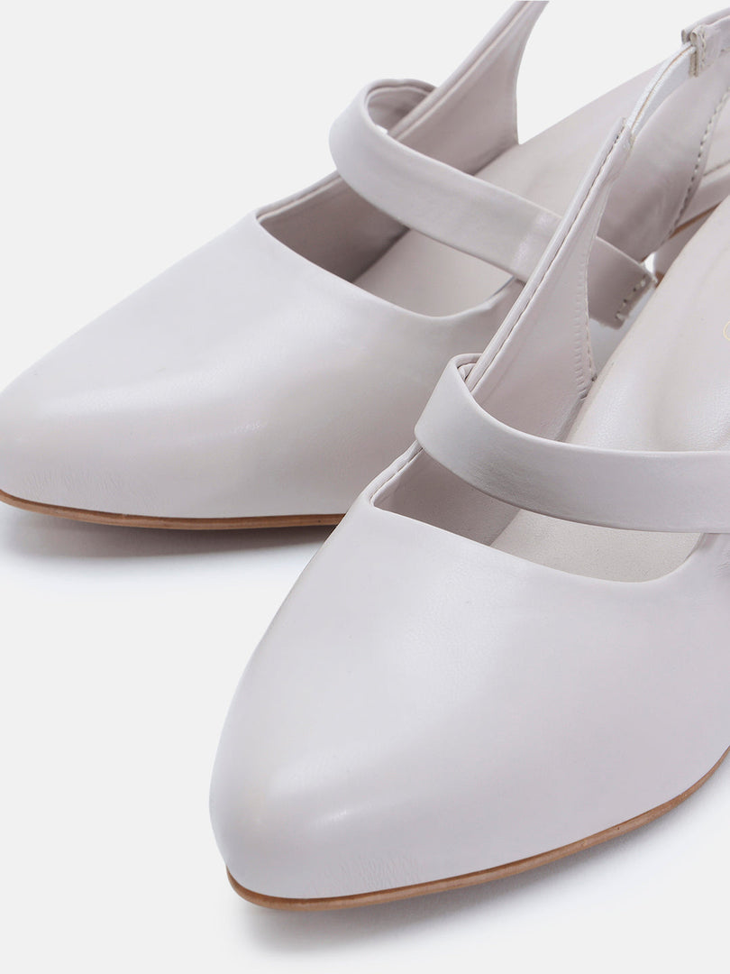 Marc Loire Women Cream Solid Sandals Heels