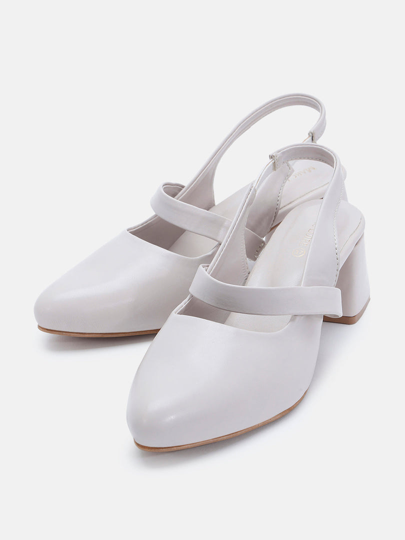 Marc Loire Women Cream Solid Sandals Heels