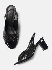 Marc Loire Womens Black Casual Block Sandals Heels