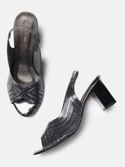 Marc Loire Womens Grey Casual Block Sandals Heels