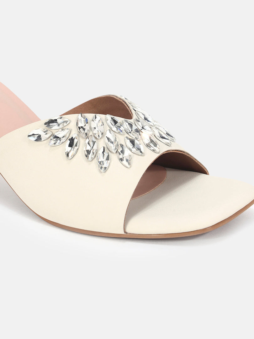 Marc Loire Womens Cream Party Block Sandals Heels