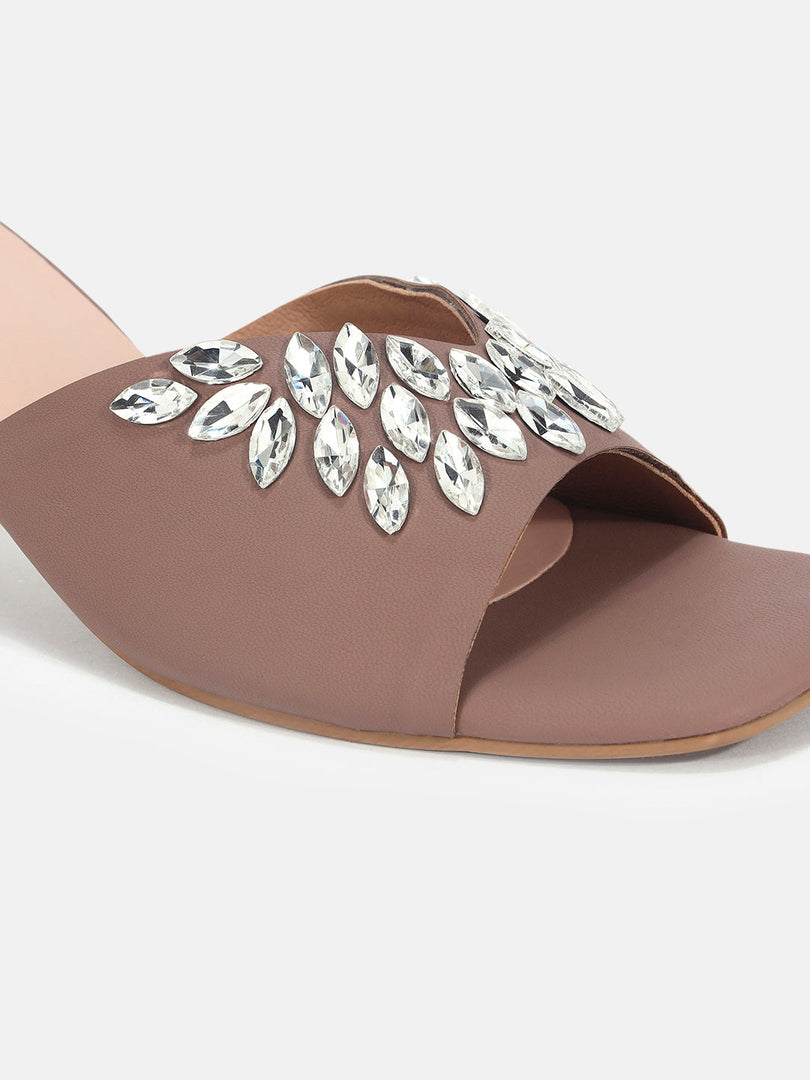 Marc Loire Womens Taupe Party Block Sandals Heels